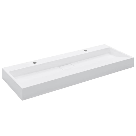 144068 vidaXL Wash Basin 120x46x11 cm Mineral Cast/Marble Cast White 144068 vidaXL Wash Basin 120x46x11 cm Mineral Cast/Marble Cast White