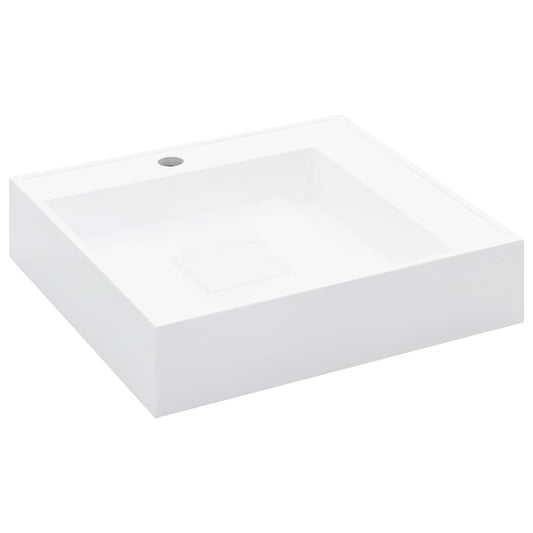 Wash Basin 50x50x12.3 cm Mineral Cast/Marble Cast White Wash Basin 50x50x12.3 cm Mineral Cast/Marble Cast White