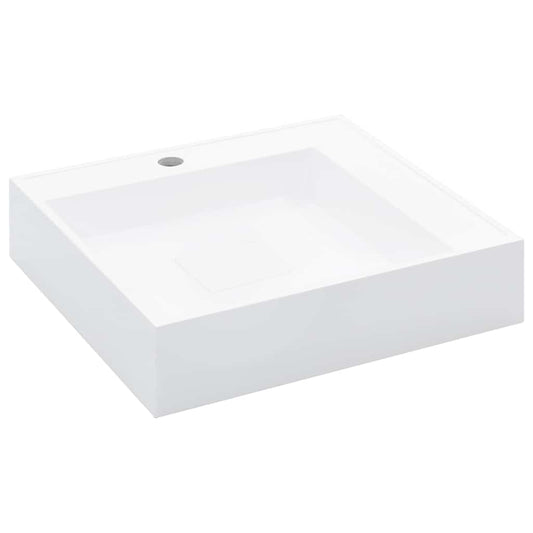 144071 vidaXL Wash Basin 50x50x12,3 cm Mineral Cast/Marble Cast White 144071 vidaXL Wash Basin 50x50x12,3 cm Mineral Cast/Marble Cast White