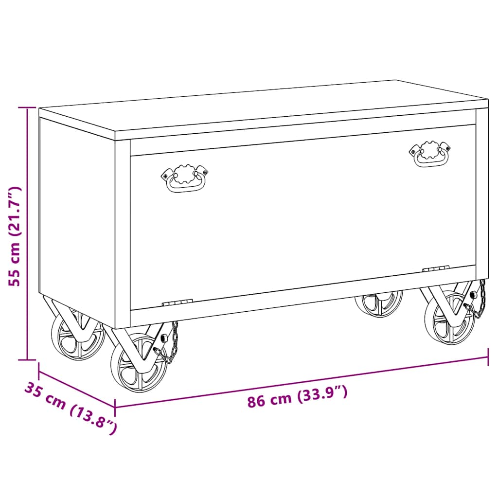 247658 vidaXL Shoe Cabinet 86x35x55 cm Solid Mango Wood