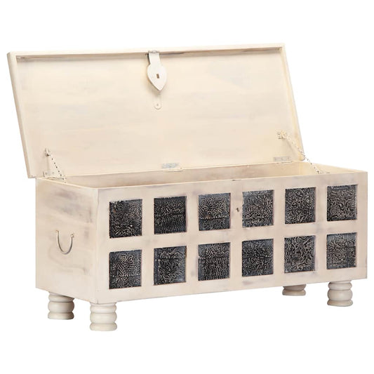 247670 vidaXL Storage Box White 110x40x45 cm Solid Acacia Wood 247670 vidaXL Storage Box White 110x40x45 cm Solid Acacia Wood