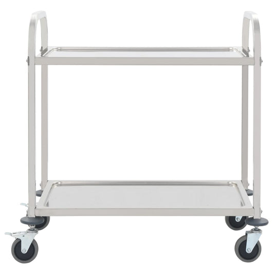 2-Tier Kitchen Trolley 96.5x55x90 cm Stainless Steel 2-Tier Kitchen Trolley 96.5x55x90 cm Stainless Steel