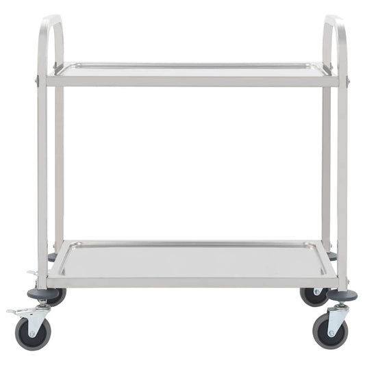 50912 vidaXL 2-Tier Kitchen Trolley 96,5x55x90 cm Stainless Steel 50912 vidaXL 2-Tier Kitchen Trolley 96,5x55x90 cm Stainless Steel