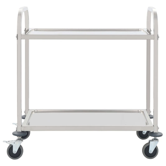 2-Tier Kitchen Trolley 95x45x83.5 cm Stainless Steel 2-Tier Kitchen Trolley 95x45x83.5 cm Stainless Steel