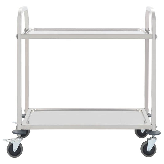 50913 vidaXL 2-Tier Kitchen Trolley 95x45x83,5 cm Stainless Steel 50913 vidaXL 2-Tier Kitchen Trolley 95x45x83,5 cm Stainless Steel