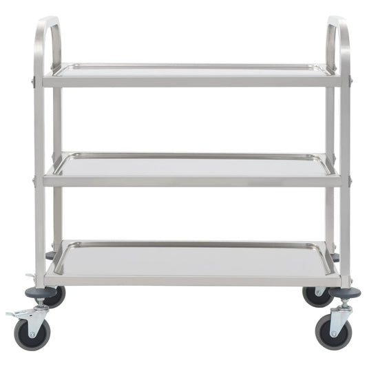 3-Tier Kitchen Trolley 96.5x55x90 cm Stainless Steel 3-Tier Kitchen Trolley 96.5x55x90 cm Stainless Steel