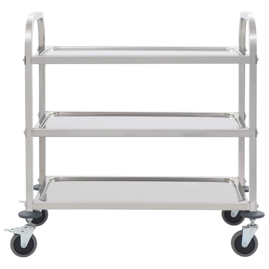 50915 vidaXL 3-Tier Kitchen Trolley 95x45x83,5 cm Stainless Steel 50915 vidaXL 3-Tier Kitchen Trolley 95x45x83,5 cm Stainless Steel