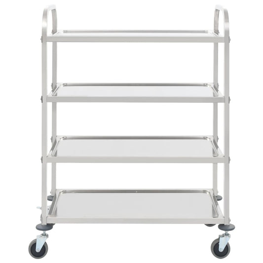 4-Tier Kitchen Trolley 107x55x125 cm Stainless Steel 4-Tier Kitchen Trolley 107x55x125 cm Stainless Steel