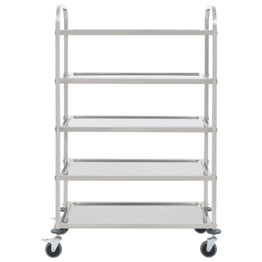5-Tier Kitchen Trolley 107x55x147 cm Stainless Steel 5-Tier Kitchen Trolley 107x55x147 cm Stainless Steel