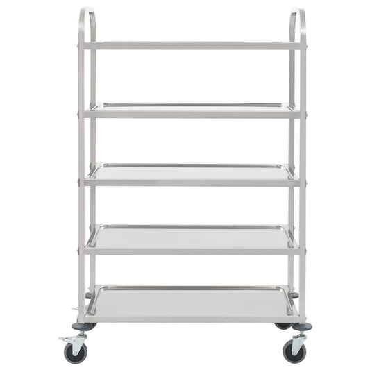 50917 vidaXL 5-Tier Kitchen Trolley 107x55x147 cm Stainless Steel 50917 vidaXL 5-Tier Kitchen Trolley 107x55x147 cm Stainless Steel