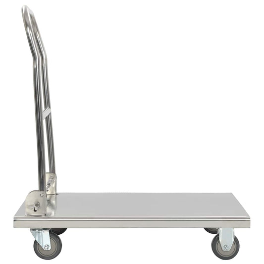 Platform Wagon Silver 82x53x86 cm Stainless Steel Platform Wagon Silver 82x53x86 cm Stainless Steel