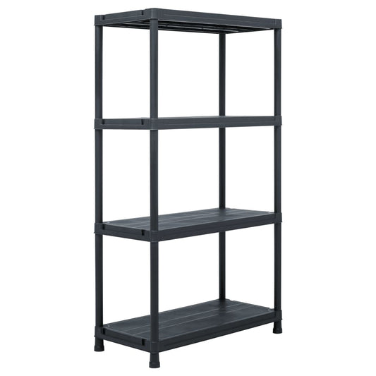 Storage Shelf Racks 2 pcs Black 60x30x138 cm Plastic Storage Shelf Racks 2 pcs Black 60x30x138 cm Plastic