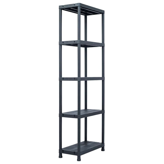 Storage Shelf Racks 2 pcs Black 125 kg 60x30x180 cm Plastic Storage Shelf Racks 2 pcs Black 125 kg 60x30x180 cm Plastic