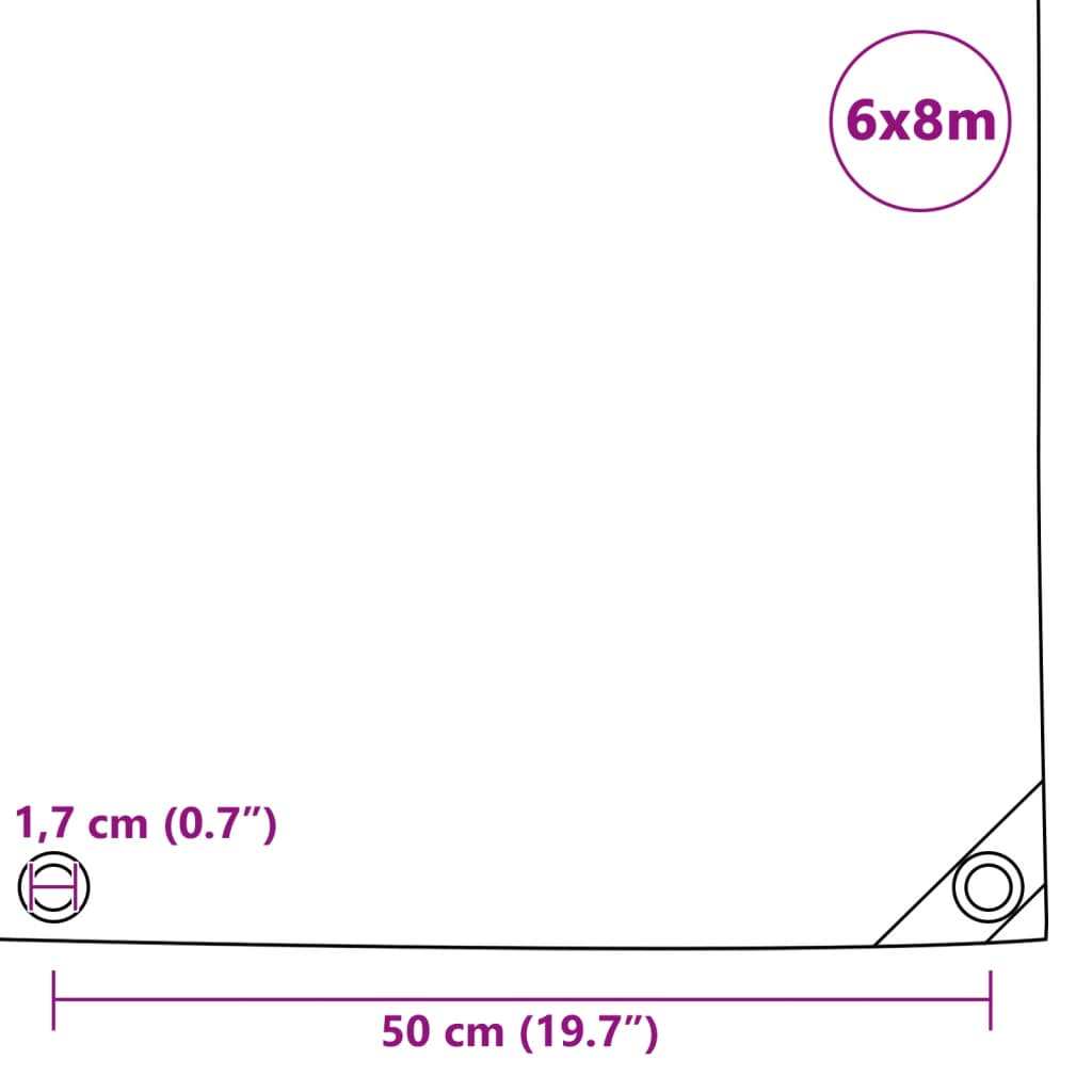 Tarpaulin 650 g/m² 6x8 m White