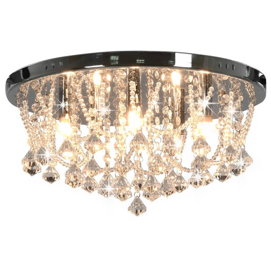 281583 vidaXL Ceiling Lamp with Crystal Beads Silver Round 4 x G9 Bulbs 281583 vidaXL Ceiling Lamp with Crystal Beads Silver Round 4 x G9 Bulbs