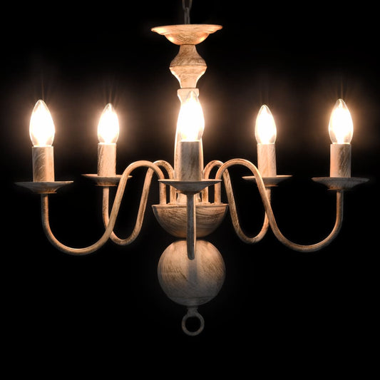 Chandelier Antique White 5 x E14 Bulbs Chandelier Antique White 5 x E14 Bulbs