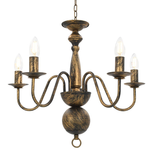 281615 vidaXL Chandelier Antique Black 5 x E14 Bulbs 281615 vidaXL Chandelier Antique Black 5 x E14 Bulbs