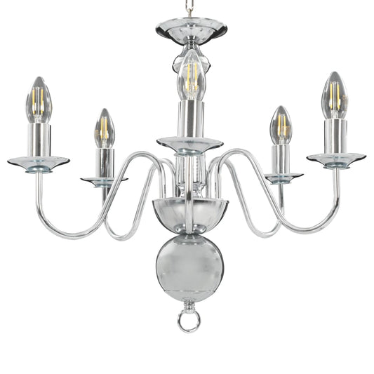 Chandelier Silver 5 x E14 Bulbs Chandelier Silver 5 x E14 Bulbs