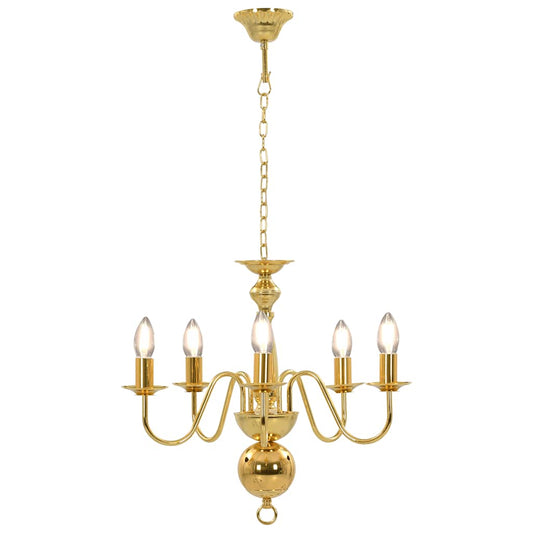 Chandelier Golden 5 x E14 Bulbs Chandelier Golden 5 x E14 Bulbs