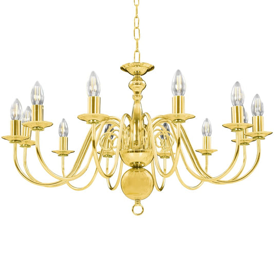 Chandelier Golden 12 x E14 Bulbs Chandelier Golden 12 x E14 Bulbs