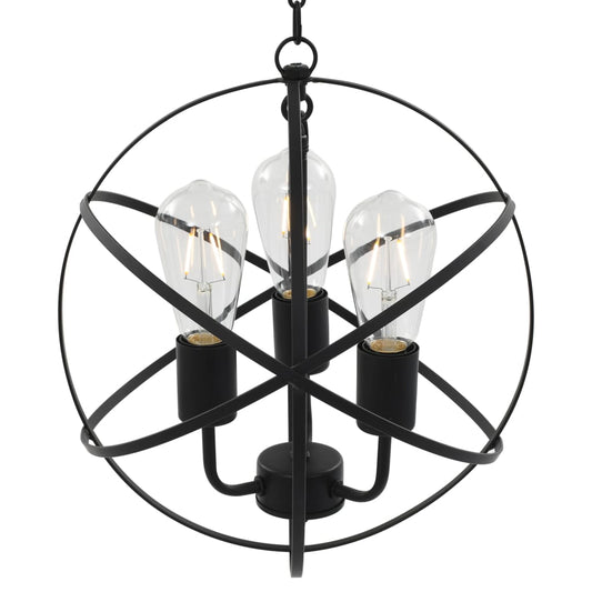 Hanging Lamp Black Sphere 3 x E27 Bulbs Hanging Lamp Black Sphere 3 x E27 Bulbs