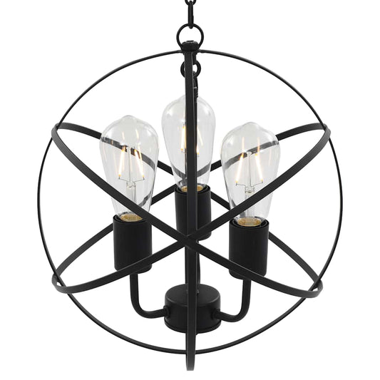 281626 vidaXL Hanging Lamp Black Sphere 3 x E27 Bulbs 281626 vidaXL Hanging Lamp Black Sphere 3 x E27 Bulbs