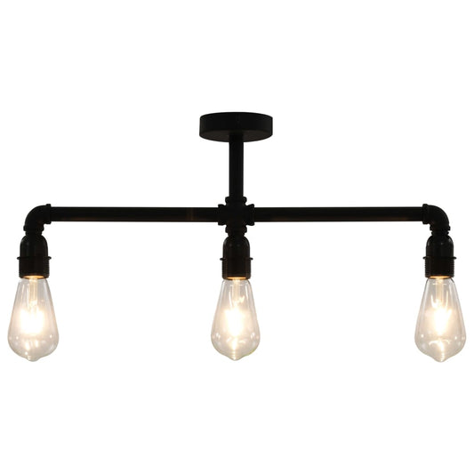 Ceiling Lamp Black 3 x E27 Bulbs Ceiling Lamp Black 3 x E27 Bulbs