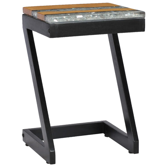 Coffee Table 30x30x50 cm Solid Teak Wood and Polyresin Coffee Table 30x30x50 cm Solid Teak Wood and Polyresin