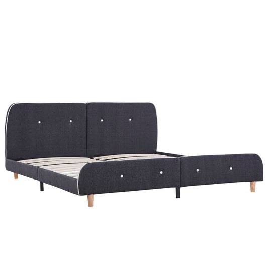 Bed Frame without Mattress Dark Grey Fabric 150x200 cm King Size Bed Frame without Mattress Dark Grey Fabric 150x200 cm King Size