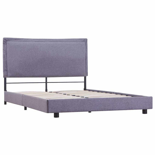 Bed Frame without Mattress Light Grey Fabric 135x190 cm Double Bed Frame without Mattress Light Grey Fabric 135x190 cm Double