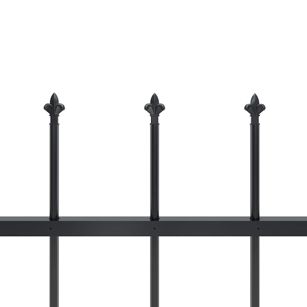 Garden Fence "Woerden" with Spear Top Steel 170x100 cm Black