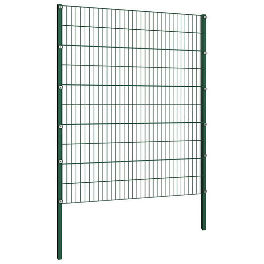 Fence Panel with Posts Iron 176,5x200 cm Green Fence Panel with Posts Iron 176,5x200 cm Green