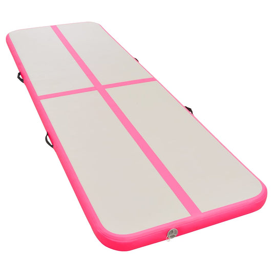 Inflatable Gymnastics Mat with Pump 300x100x10 cm PVC Pink Inflatable Gymnastics Mat with Pump 300x100x10 cm PVC Pink