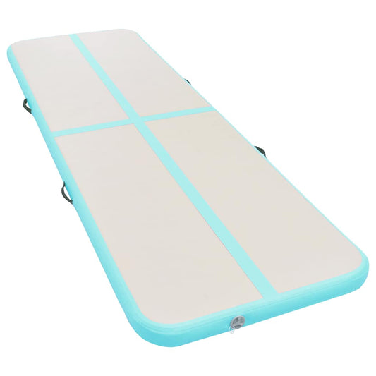 Inflatable Gymnastics Mat with Pump 300x100x10 cm PVC Green Inflatable Gymnastics Mat with Pump 300x100x10 cm PVC Green