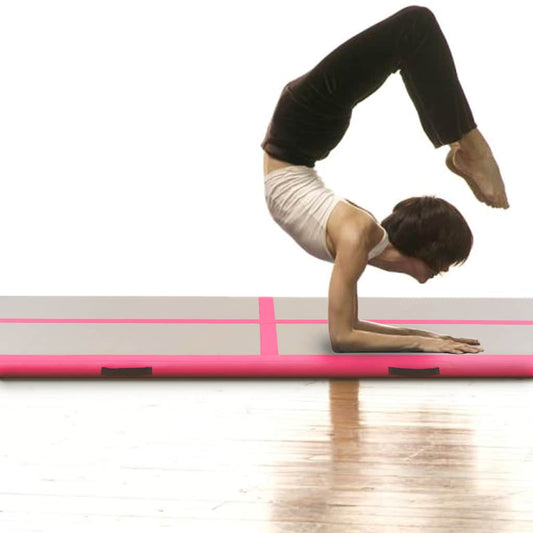Inflatable Gymnastics Mat with Pump 400x100x10 cm PVC Pink Inflatable Gymnastics Mat with Pump 400x100x10 cm PVC Pink