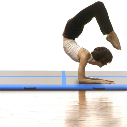 Inflatable Gymnastics Mat with Pump 500x100x10 cm PVC Blue Inflatable Gymnastics Mat with Pump 500x100x10 cm PVC Blue