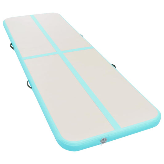 Inflatable Gymnastics Mat with Pump 600x100x10 cm PVC Green Inflatable Gymnastics Mat with Pump 600x100x10 cm PVC Green