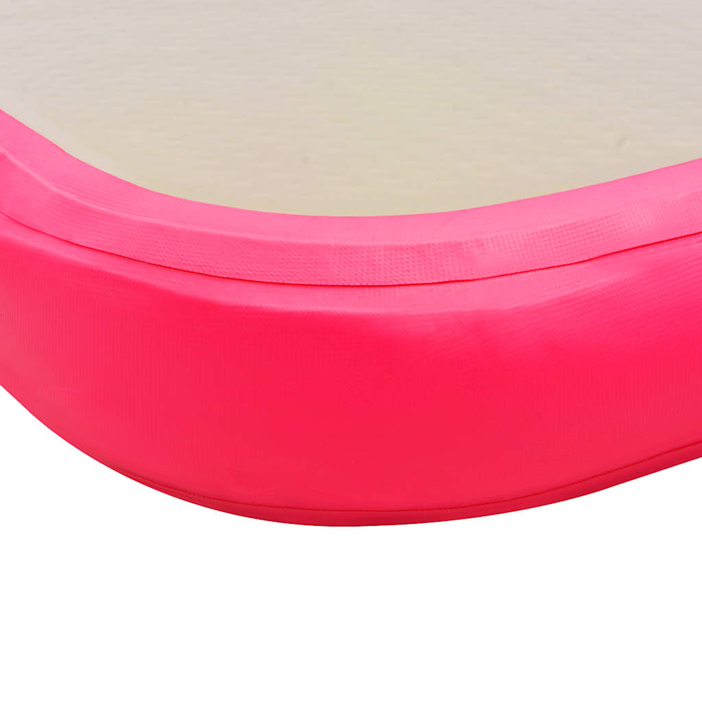 91924 vidaXL Inflatable Gymnastics Mat with Pump 700x100x10 cm PVC Pink