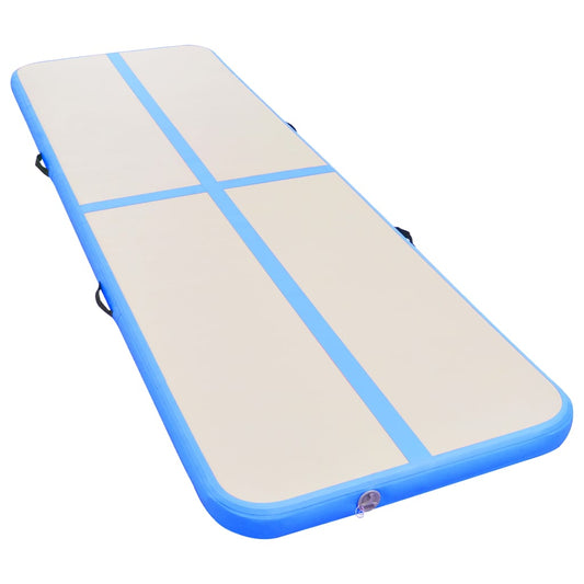 Inflatable Gymnastics Mat with Pump 700x100x10 cm PVC Blue Inflatable Gymnastics Mat with Pump 700x100x10 cm PVC Blue