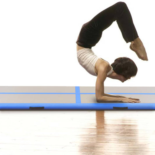 Inflatable Gymnastics Mat with Pump 800x100x10 cm PVC Blue Inflatable Gymnastics Mat with Pump 800x100x10 cm PVC Blue