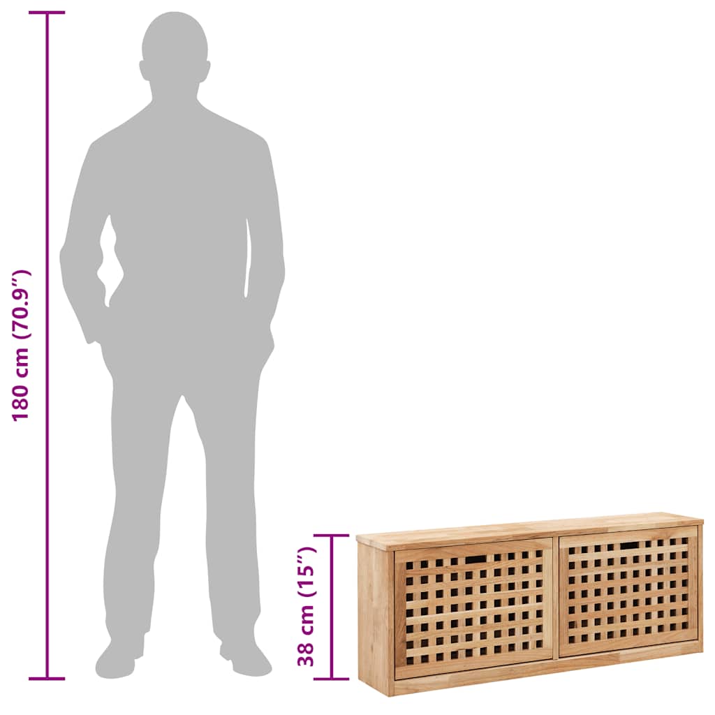 247599 vidaXL Shoe Storage Bench 94x20x38 cm Solid Walnut Wood