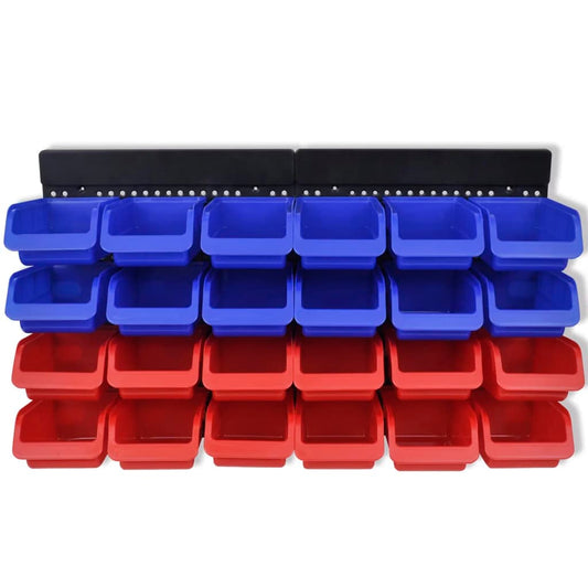 2 pcs Blue & Red Wall Mounted Garage Tool Organiser 2 pcs Blue & Red Wall Mounted Garage Tool Organiser