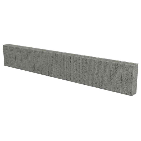 143589 vidaXL Gabion Wall with Covers Galvanised Steel 900x50x150 cm 143589 vidaXL Gabion Wall with Covers Galvanised Steel 900x50x150 cm