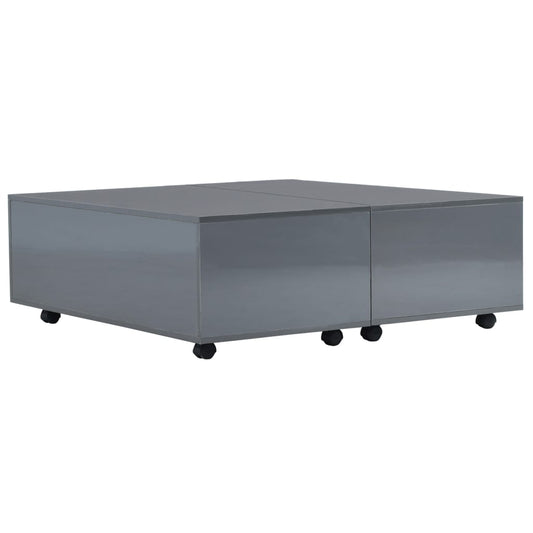 Coffee Table High Gloss Grey 100x100x35 cm Coffee Table High Gloss Grey 100x100x35 cm