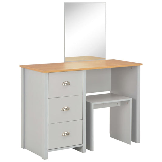 Dressing Table with Mirror and Stool Grey 104x45x131 cm Dressing Table with Mirror and Stool Grey 104x45x131 cm