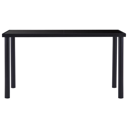 Dining Table Black 140x70x75 cm Tempered Glass Dining Table Black 140x70x75 cm Tempered Glass