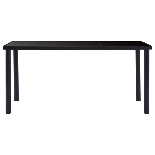 Dining Table Black 160x80x75 cm Tempered Glass Dining Table Black 160x80x75 cm Tempered Glass