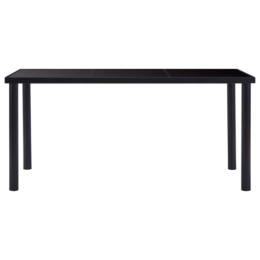 281854 vidaXL Dining Table Black 160x80x75 cm Tempered Glass 281854 vidaXL Dining Table Black 160x80x75 cm Tempered Glass