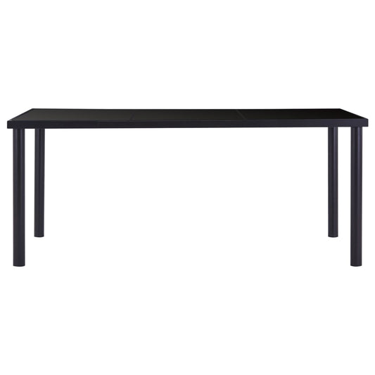 Dining Table Black 180x90x75 cm Tempered Glass Dining Table Black 180x90x75 cm Tempered Glass