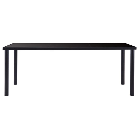 Dining Table Black 200x100x75 cm Tempered Glass Dining Table Black 200x100x75 cm Tempered Glass